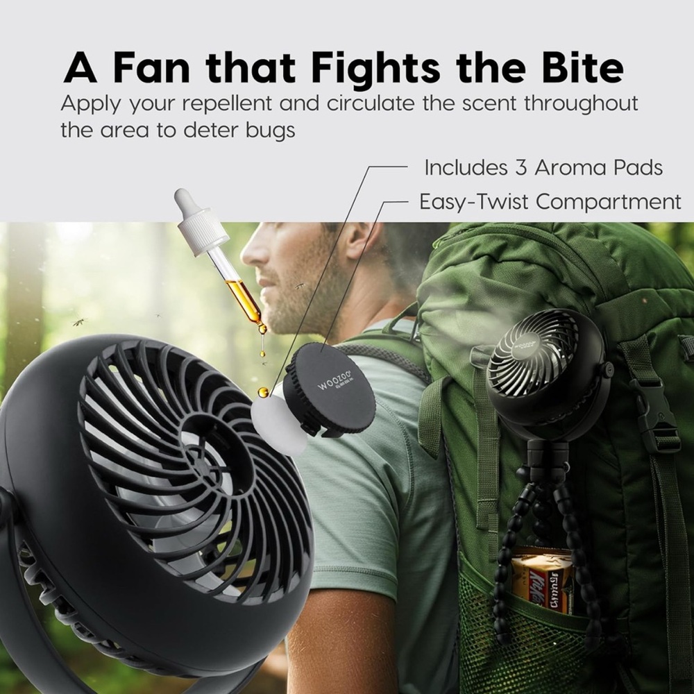 Rechargeable Personal Fan — Black - Picture 3 of 12